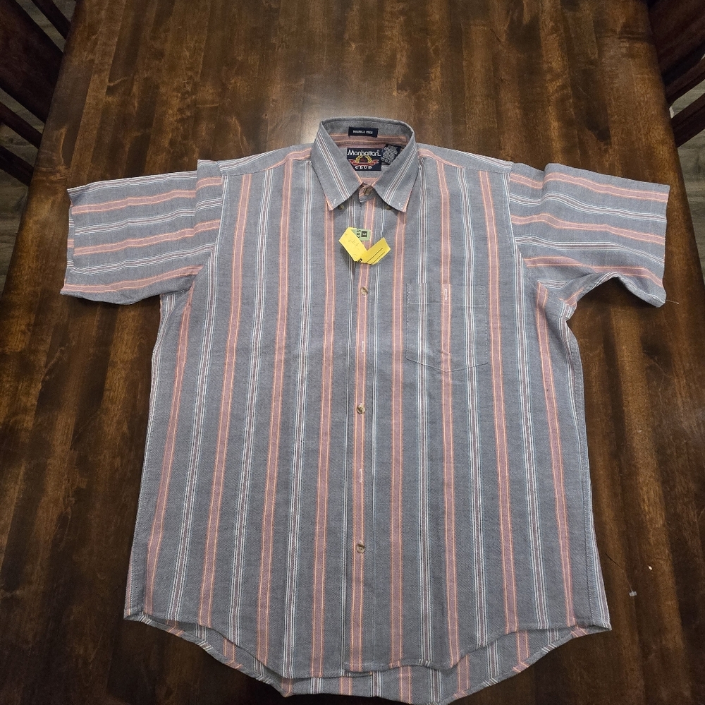 Vintage 90s Casual Button Down Short Sleeve Business Shirt